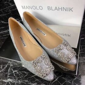 Manolo Blahnik Hangisi Flat Glitter