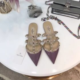 Valentino Rockstud Flats Mauve