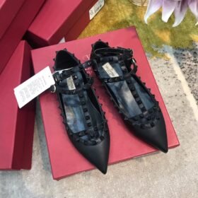 Valentino Rockstud Ballet Flats All Black