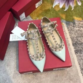 Valentino Rockstud Ballet Flats Light Blue