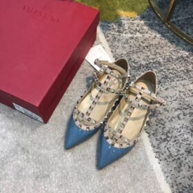 Valentino Rockstud Ballet Flats Blue