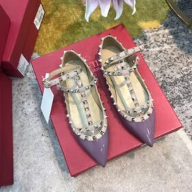 Valentino Rockstud Ballet Flats Purple