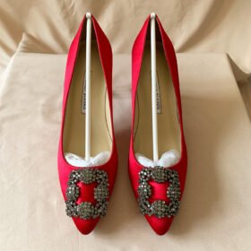 Manolo Blahnik Hangisi Red Satin