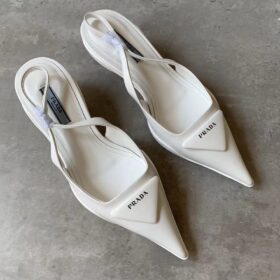 Prada Brushed Leather Slingback Pumps