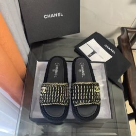 Chanel Braided Knit Mules