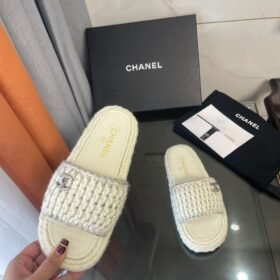 Chanel Braided Knit Mules