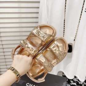 Chanel Dad Sandal Bronze Leather