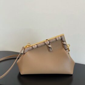 Fendi First Small Beige Leather With Python Details