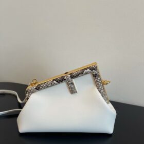 Fendi First Small White Leather With Python Details