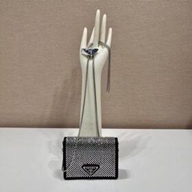 Prada Card Holder Crystal With Shoulder Bag