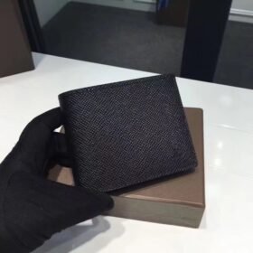 LV Slender Wallet Taiga Leather Black