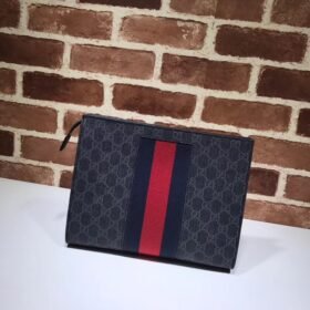 Gucci GG Supreme Web Pouch Black/Grey