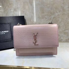 Saint Laurent Sunset Croco Pink Medium