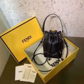 Fendi Monster Face Bucket Bag Black