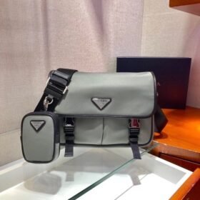 Prada Nylon shoulder bag Slate Gray/Black