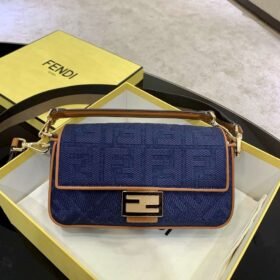 Fendi Baguette Blue Denim Bag