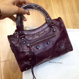 Balenciaga Classic City Mini Lambskin Bordeaux