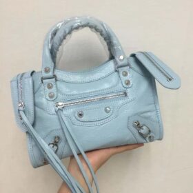 Balenciaga Classic City Mini Lambskin Light Blue