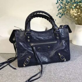 Balenciaga Classic City Mini Lambskin Navy Blue