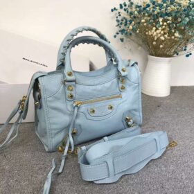 Balenciaga Classic City Mini Lambskin Light Blue