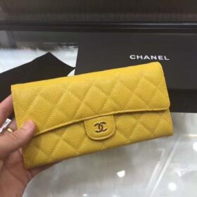 Chanel Quilted Caviar Long Wallet