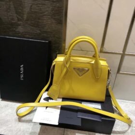 Prada Yellow Saffiano Leather Handbag