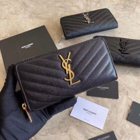 Saint Laurent Monogram Zip Long Wallet