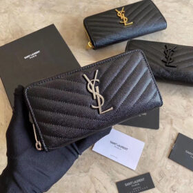 Saint Laurent Monogram Zip Long Wallet