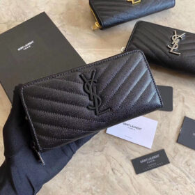 Saint Laurent Monogram Zip Long Wallet