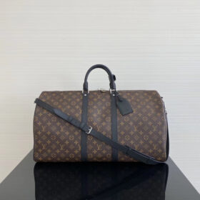 LV Keepall Bandoulière 55 Monogram Macassar Canvas