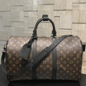 LV Keepall Bandoulière 45 Monogram Macassar Canvas