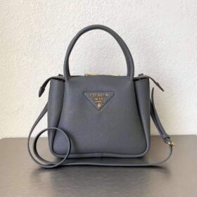 Prada Small Leather Handbag Gray