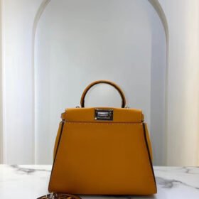 Fendi Peekaboo Grained Calfskin Mini Orange