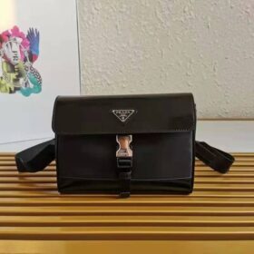 Prada Re-Nylon And Leather Shoulder Bag