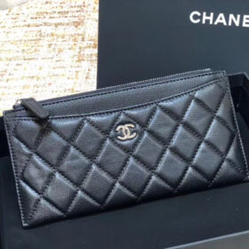 Chanel Quilted Zip Pouch Wallet