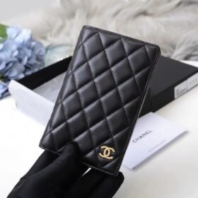 Chanel Classic Passport Holder Black Lambskin