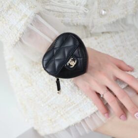 Chanel Heart Zipped Arm Coin Purse