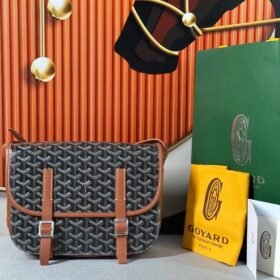 Goyard Belvedere Messenger MM Black Tan