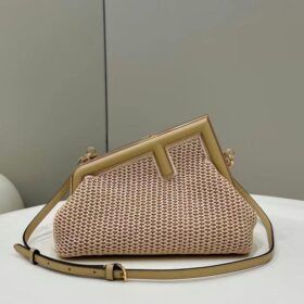 Fendi First Small Beige Raffia