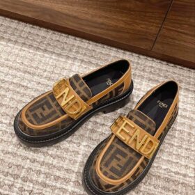 Fendi Loafers FF Jacquard Fabric