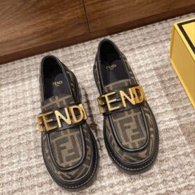 Fendi Loafers FF Jacquard Fabric