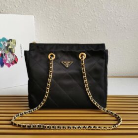 Prada Tessuto Nylon Shoulder Bag With Chain Strap