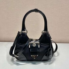 Prada Moon Re-Nylon And Leather Bag