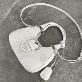 Prada Moon Re-Nylon And Leather Bag