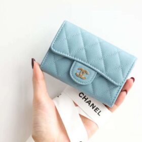 Chanel Card Holder Caviar Blue