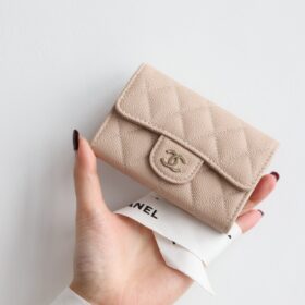 Chanel Card Holder Caviar Beige