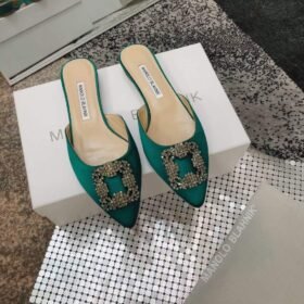 Manolo Blahnik Hangisi Mules Flat