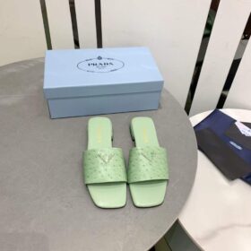 Prada Ostrich Leather Slides