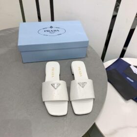 Prada Ostrich Leather Slides