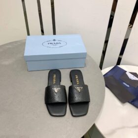 Prada Ostrich Leather Slides